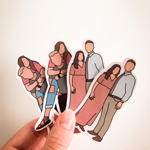 Custom Photo Stickers – Personalized Family Art – Family Drawing – Personalized Gift Idea – Minimalist Vinyl Photo Sticker