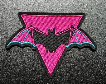 Bat Triangle Embroidered Die Cut Patch