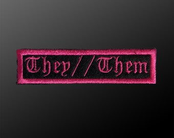 Custom Pronoun Patch Pronoun Badge They Them He Him She - Etsy