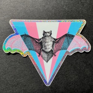 Pegatina de murciélago trans