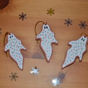 Sugar Cookie Ghost Ornament | Christmas Tree Decoration | Gothmas | Spookmas | Creepmas | Ghostie | Alternative Christmas | Festive