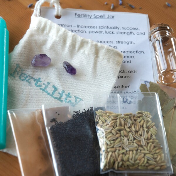 Fertility Spell Jar Kit | Candle Magick | Witchcraft | Beginner Witch | Baby Witch | Wicca | Pagan | Simple Spells | Handmade Gift