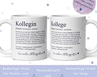 Personalisierte Tasse | Geschenk für Kollege Kollegin | Definition | Tasse mit Namen | persönliche Geschenkidee | Abschiedsgeschenk Büro