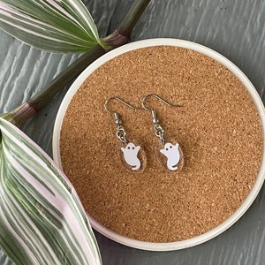 Handmade Halloween Ghost Resin Earrings