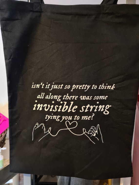 Taylor Swift inspired tote bag invisible string cotton folklore evermore