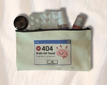 Estuche con artículos esenciales para la migraña // Estuche de bolso con cremallera