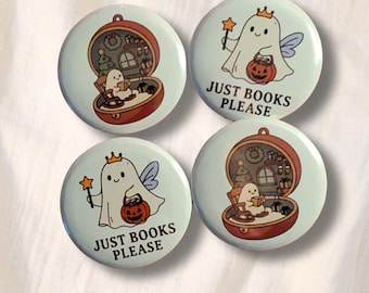Pin Fantasma Literario – Insignia de Cordón con Tema de Lectura (32 mm)