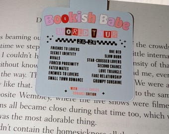 Marcapáginas de la gira mundial de Bookish Babe / Clip magnético para páginas con temática romántica