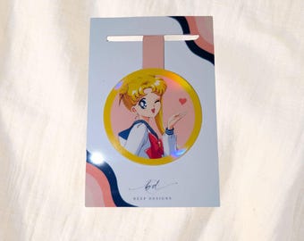 Marcapáginas magnético holográfico de Sailor Moon – Accesorio para sujetar páginas de anime y manga
