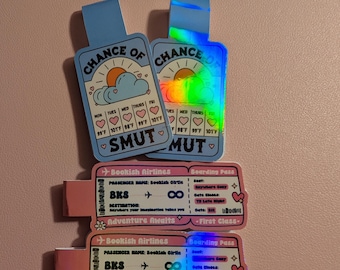 Marcapáginas magnéticos holográficos / Clippers con diseño de tarjeta de embarque de Bookish Airlines