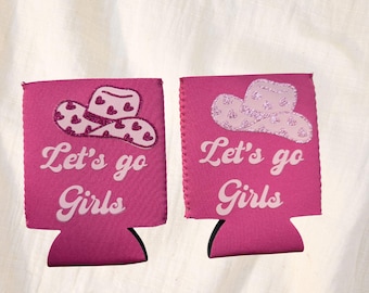 Let's Go Girls Pink Cowgirl Getränkehalter Party Koozie Bierdose