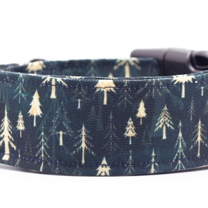 Winter Trees Recycled Canvas Dog Collar