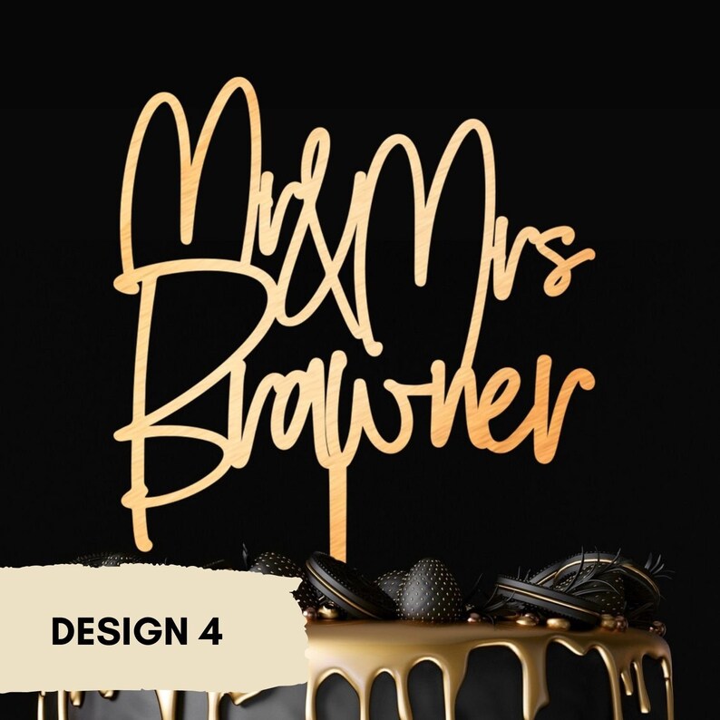 Mr and Mrs Cake Topper Wedding Cake Topper Rustic Wedding Etsy