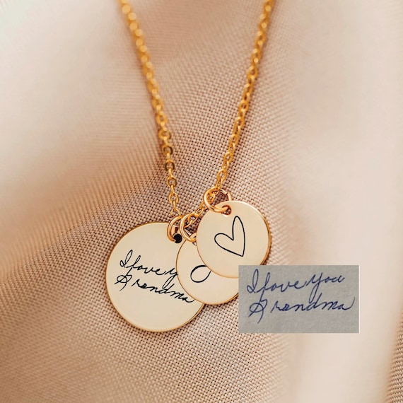Personalized handwriting necklace sale