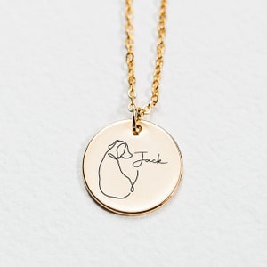 Personalized Dog Name Necklace, Pet Parent Jewelry, Gifts for Dog Lovers, Engraved Gold Disc Necklace, Customized Pet Memorial Gifts image 7
