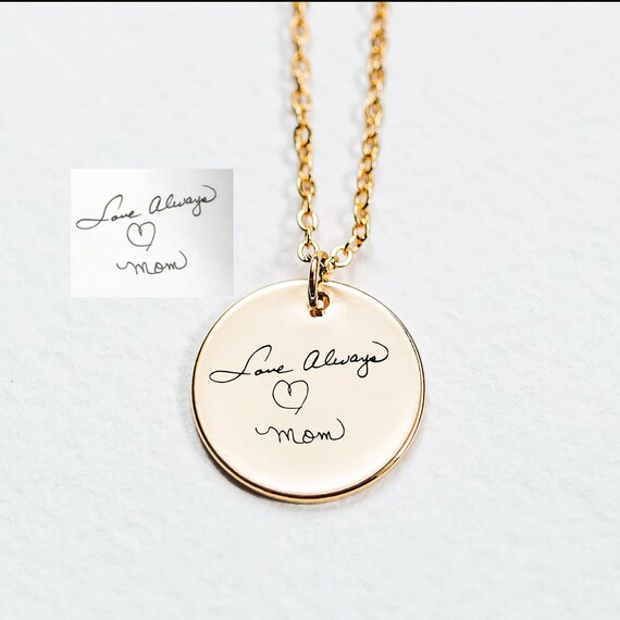 Signature Necklace Custom Handwriting Gifts Persoalized Mothers