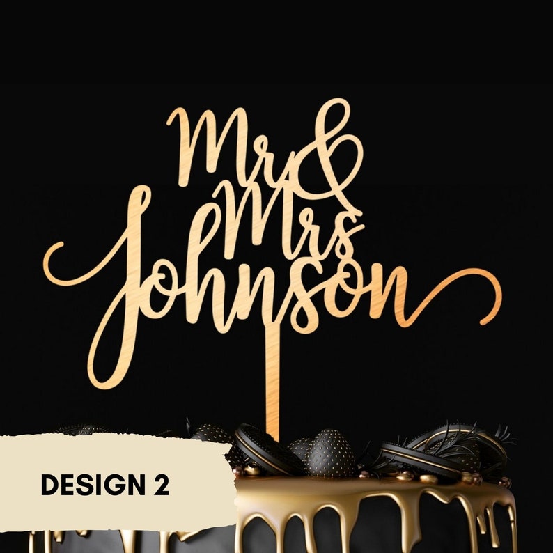 Mr and Mrs Cake Topper Wedding Cake Topper Rustic Wedding Etsy
