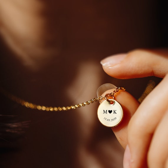 Personalized Signature Disc Necklace | Merci Maman