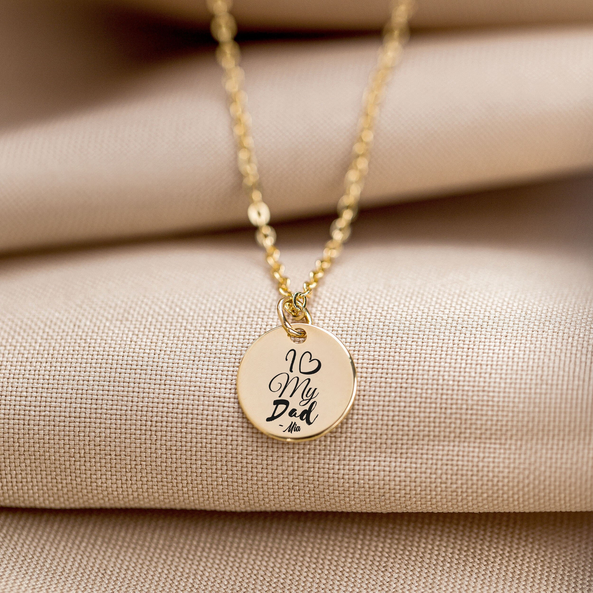 Engraved 18K Gold Jewelry for Dad 