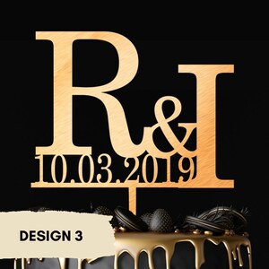 Elegant Cake Topper Personalized Letters / Initial Letter Topper ...