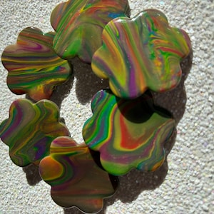 Rainbow Flower Stud Earrings