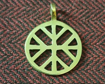 Handmade Norse Sun Cross Pendant: Recycled Bronze Sacred Tree Charm