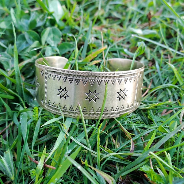 Bracelet with Baltic Symbols  Cuff  with Latvian symbols . Pagan Armring