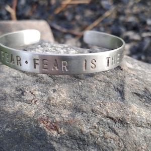 DUNE-I Must Not Fear. Fear is the Mind Killer- Frank Herbert quote Titanium  Handmade bracelet Litany Against Fear
