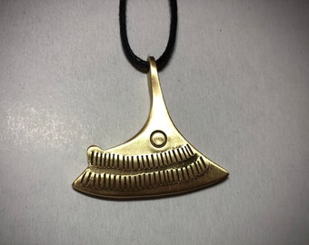 Viking Axe pendant Handforged gift for Him Handmade Norse jewellery from brass Baltic Reenactment