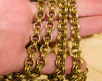 Brass Double Link Chain: Baltic Livonian Viking Costume Ornament