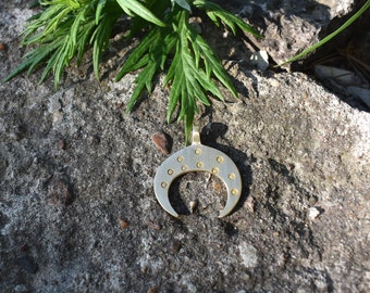 Maanvormige hanger Lunula sikkel maan Pagan Viking amulet ketting