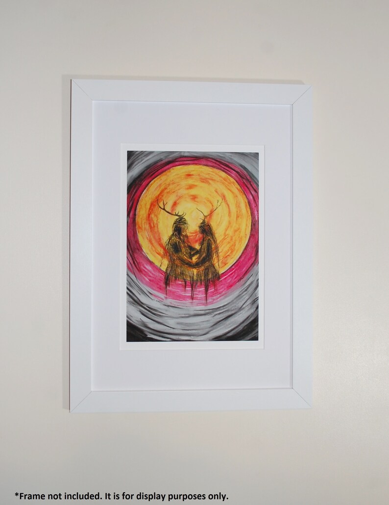 Heilung inspired print of an original oil pastel artwork
