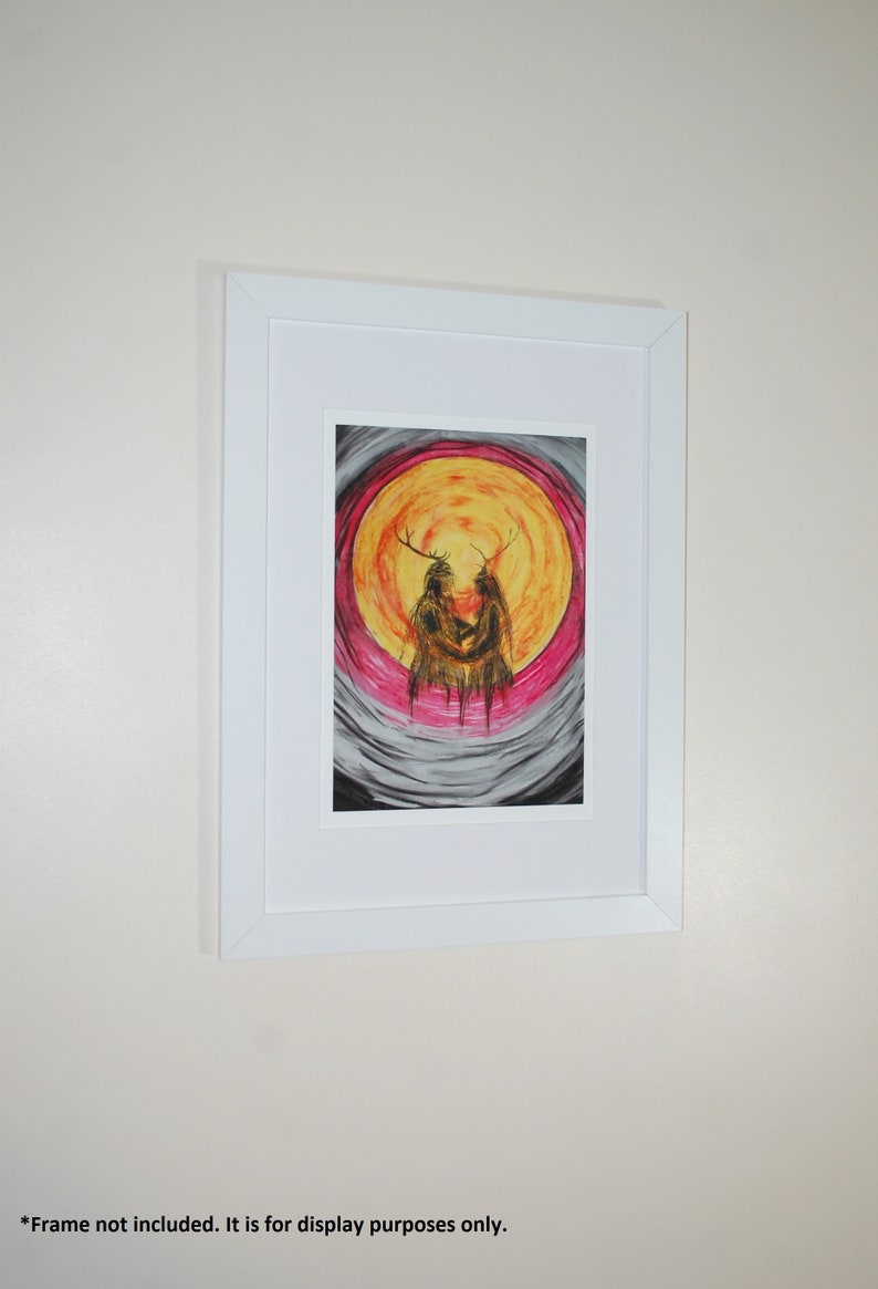 Heilung inspired print of an original oil pastel artwork