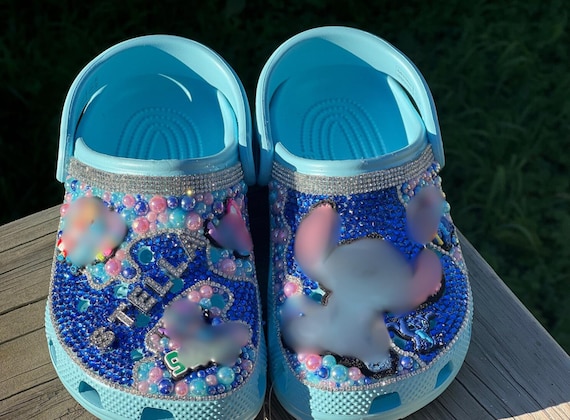 clog sandals blue glitter disney crocs