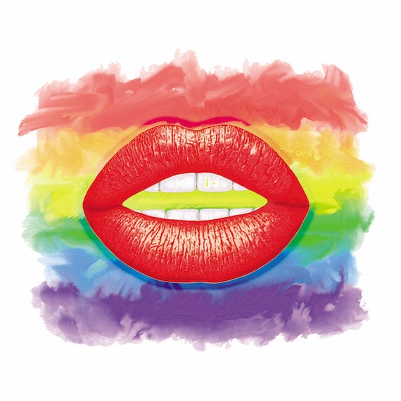 Lgbtq Lips Lesbian Photography Sex Queer Rainbow Pride Homo Etsy