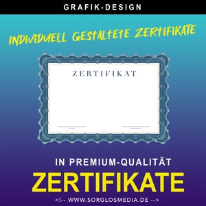 Firmenzertifikate | Gestaltete individual Urkunden I Garantiescheine