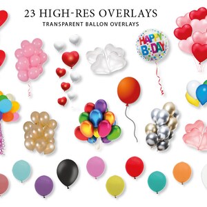 Luftballons, bunte Ballons Digital Motive, Vorlagen, Freisteller zur Bildbearbeitung