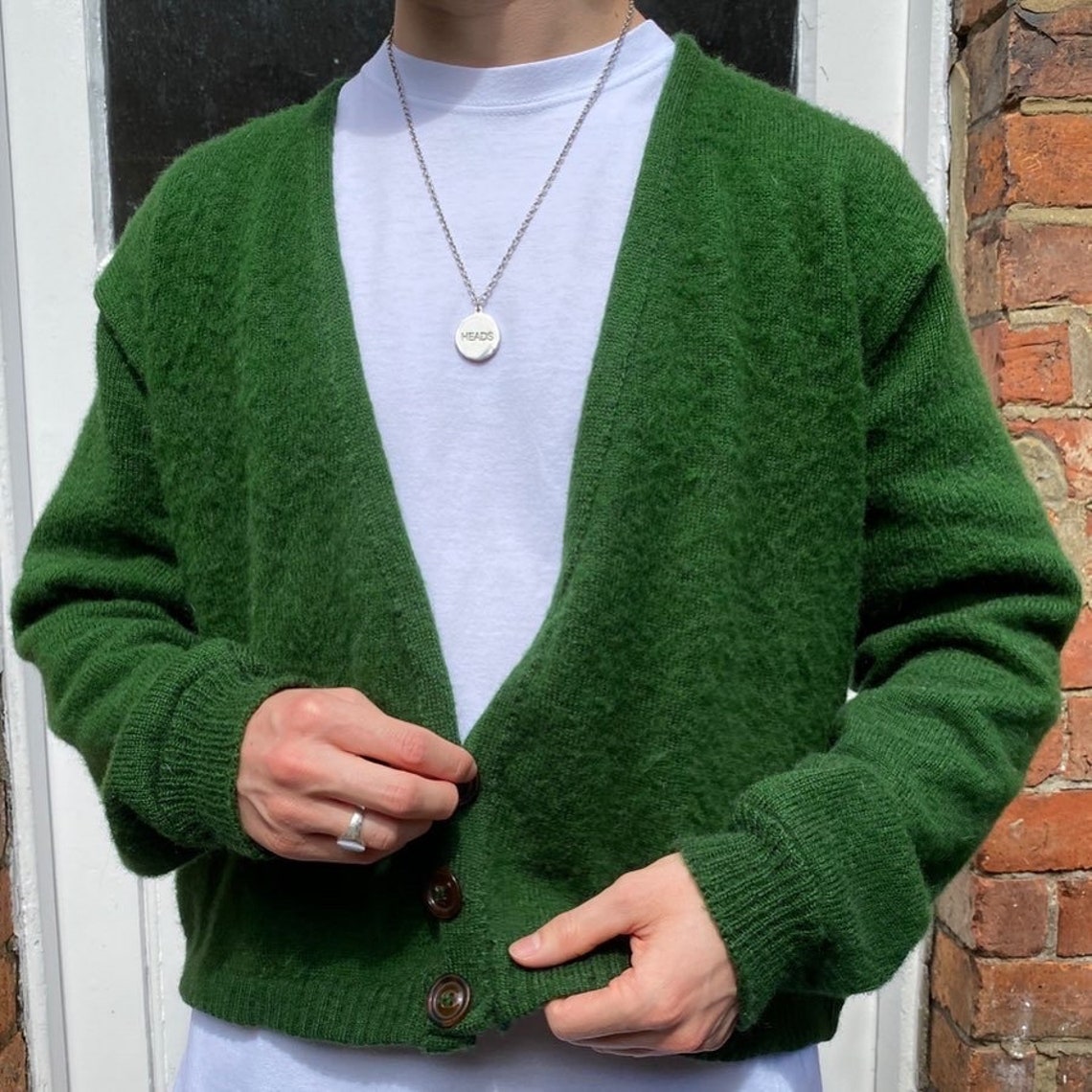Forest Green Mohair Cardigan Etsy
