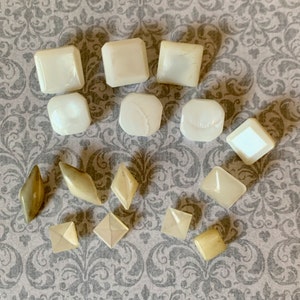 Vintage MOP Shank Buttons: Assorted Sizes, Set of 15