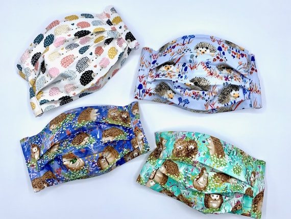 Hedgehog Face Mask: Adult Size, Adjustable, 100% Cotton