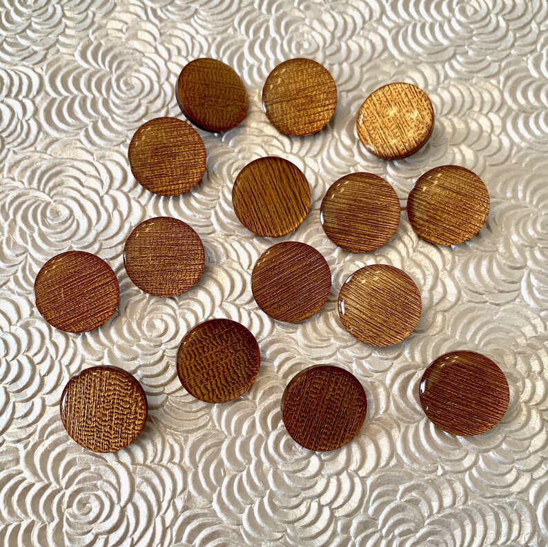 Copper Bronze Color Plastic Shank Buttons set of 15