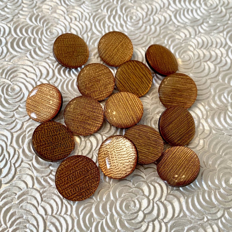 Copper Bronze Color Plastic Shank Buttons set of 15