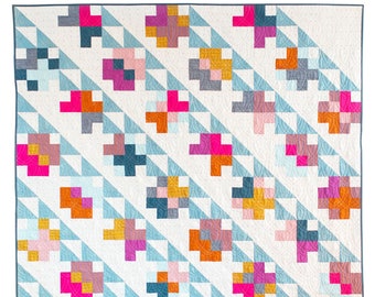 Plus Sign Quilt Pattern | Modern Quilt Pattern | Modern Plus Quilt | Patchwork Quilt Pattern | Mae PDF Quilt Pattern Download
