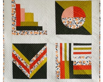 Modern Baby Quilt Pattern | Modern Sampler Quilt Pattern | LOVE Baby Quilt Pattern | Sampler Quilt Pattern | Kinfolk Baby PDF quilt pattern