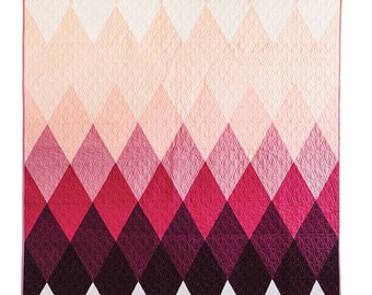 Triangle Quilt Pattern | Modern Quilt Pattern | Beginner Quilt Pattern | Ombre Quilt | Ivy League Quilt Pattern Download