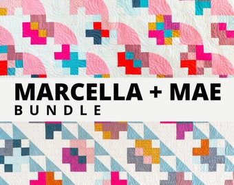 Modern Quilt Pattern | Quilt Pattern | Beginner Quilt Pattern | Modern Patchwork Quilt Pattern | Marcella + Mae PDF quilt pattern BUNDLE