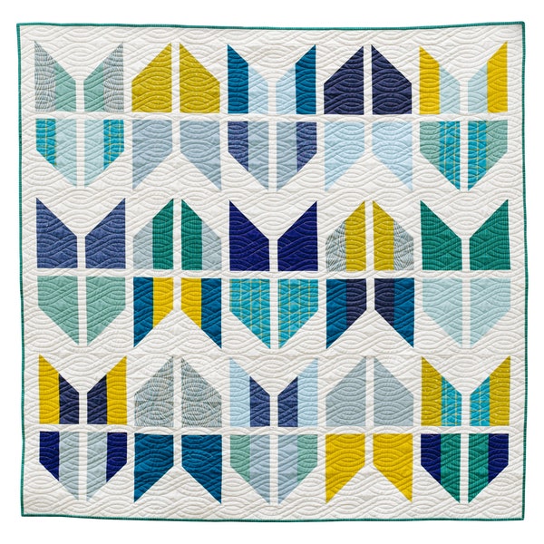 Beginner Quilt Pattern | Modern Quilt | Fat quarter quilt pattern | Tail Feather PDF Pattern Download