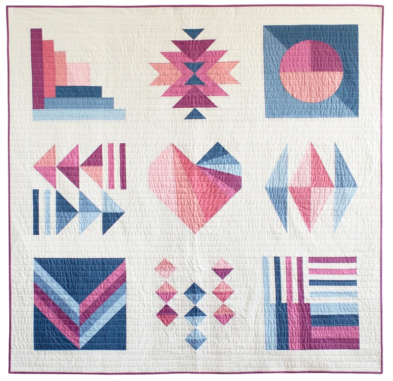 Modern Quilt Pattern Modern Sampler Quilt Pattern Sampler Etsy