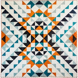 Half Square Triangle Quilt | Modern Quilt Pattern | Beginner Quilt Pattern | Odyssey PDF quilt pattern download
