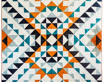 Half Square Triangle Quilt | Modern Quilt Pattern | Beginner Quilt Pattern | Odyssey PDF quilt pattern download